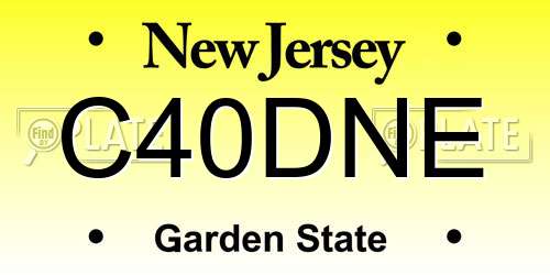 C40DNE New Jersey License Plate