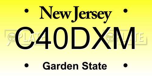 C40DXM New Jersey License Plate