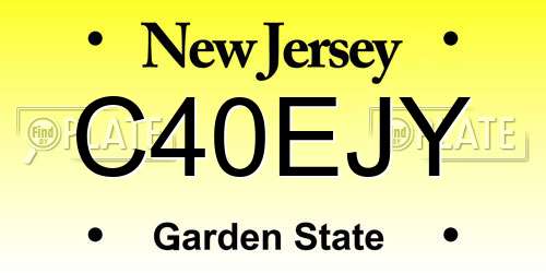 C40EJY New Jersey License Plate