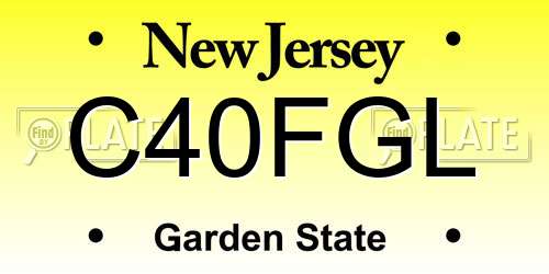 C40FGL New Jersey License Plate