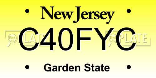 C40FYC New Jersey License Plate