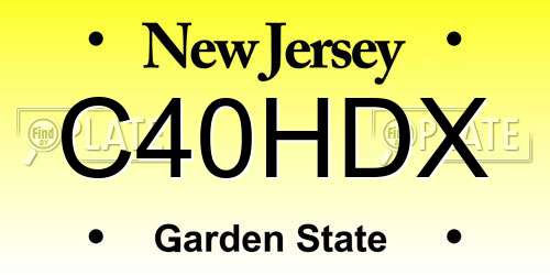 C40HDX New Jersey License Plate