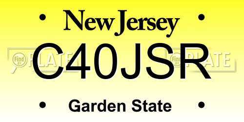 C40JSR New Jersey License Plate