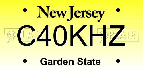 C40KHZ New Jersey License Plate
