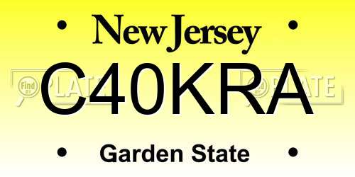 C40KRA New Jersey License Plate