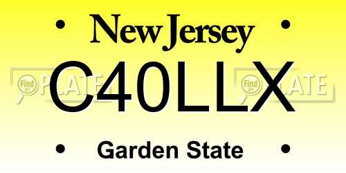 C40LLX New Jersey License Plate