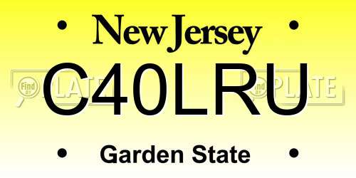 C40LRU New Jersey License Plate
