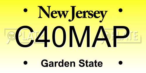 C40MAP New Jersey License Plate