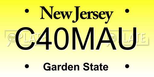 C40MAU New Jersey License Plate