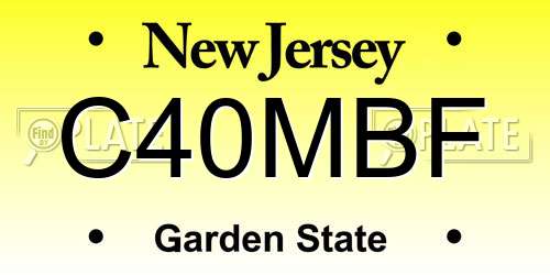 C40MBF New Jersey License Plate