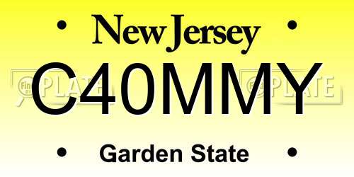 C40MMY New Jersey License Plate