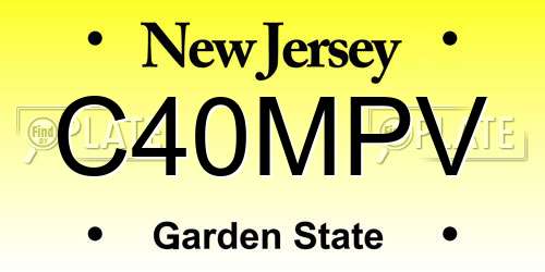 C40MPV New Jersey License Plate