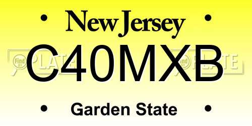 C40MXB New Jersey License Plate