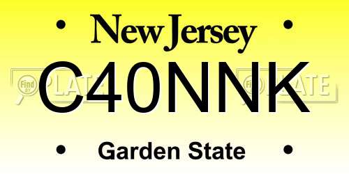 C40NNK New Jersey License Plate