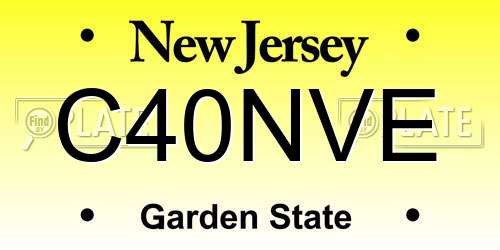 C40NVE New Jersey License Plate