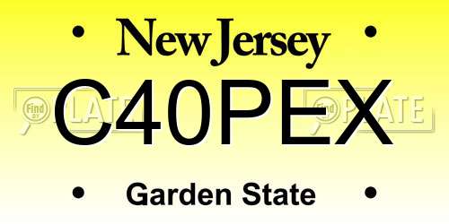 C40PEX New Jersey License Plate