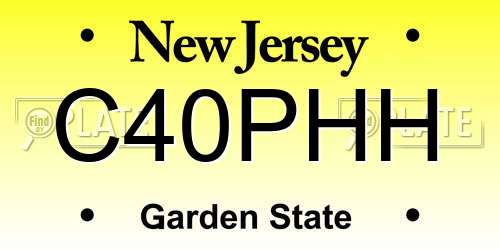 C40PHH New Jersey License Plate