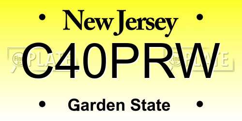 C40PRW New Jersey License Plate