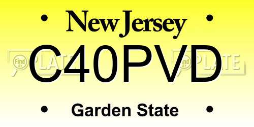 C40PVD New Jersey License Plate