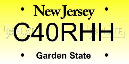 C40RHH New Jersey License Plate