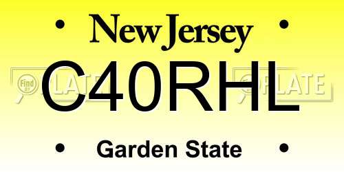 C40RHL New Jersey License Plate