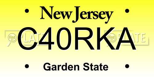 C40RKA New Jersey License Plate