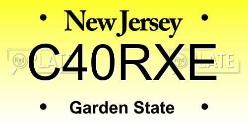 C40RXE New Jersey License Plate