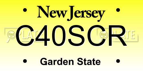 C40SCR New Jersey License Plate