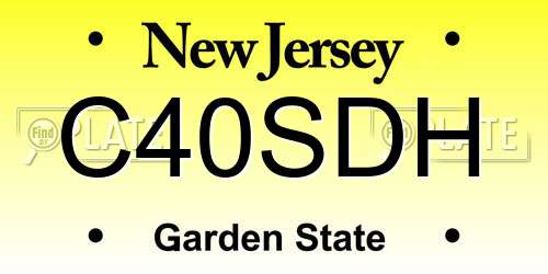 C40SDH New Jersey License Plate