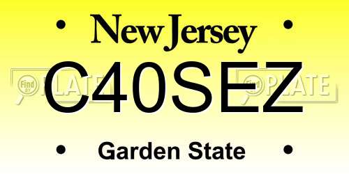 C40SEZ New Jersey License Plate