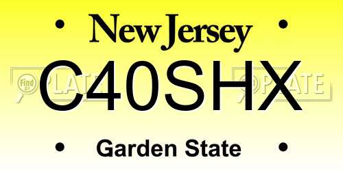 C40SHX New Jersey License Plate