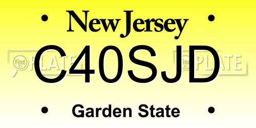 C40SJD New Jersey License Plate