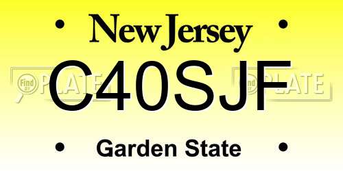 C40SJF New Jersey License Plate