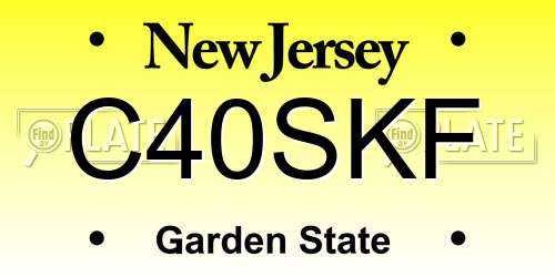 C40SKF New Jersey License Plate