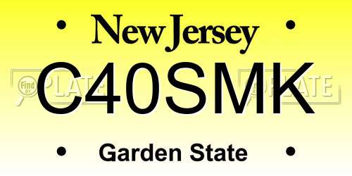 C40SMK New Jersey License Plate