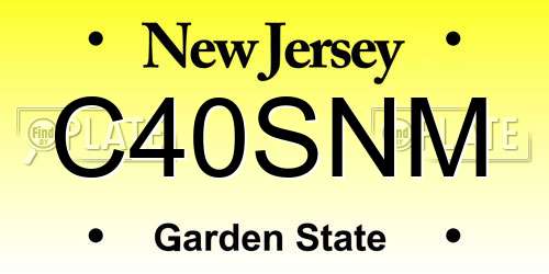 C40SNM New Jersey License Plate