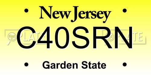C40SRN New Jersey License Plate