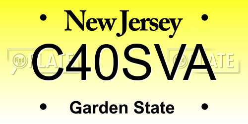 C40SVA New Jersey License Plate