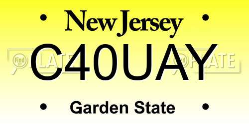 C40UAY New Jersey License Plate
