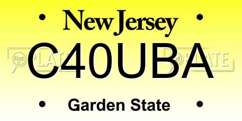 C40UBA New Jersey License Plate