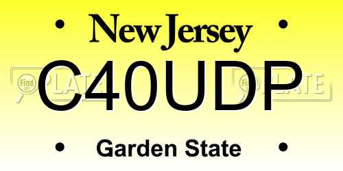 C40UDP New Jersey License Plate