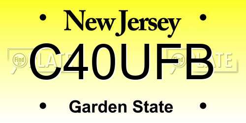C40UFB New Jersey License Plate