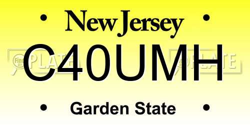 C40UMH New Jersey License Plate