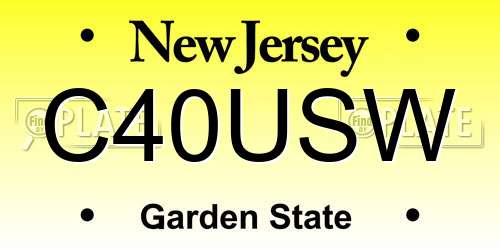 C40USW New Jersey License Plate