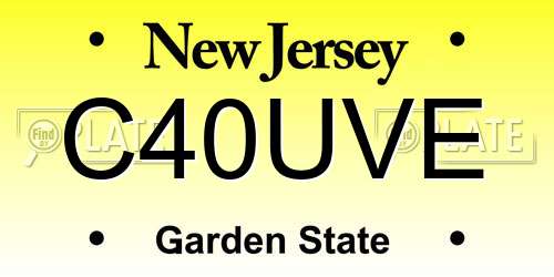 C40UVE New Jersey License Plate