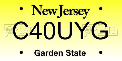 C40UYG New Jersey License Plate