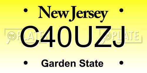 C40UZJ New Jersey License Plate