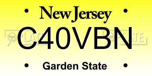 C40VBN New Jersey License Plate