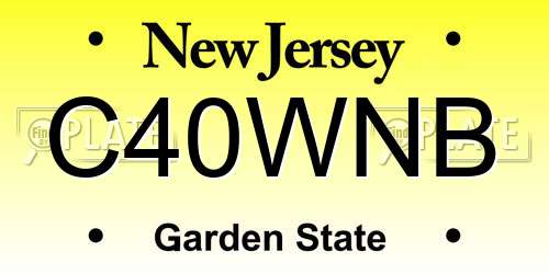 C40WNB New Jersey License Plate