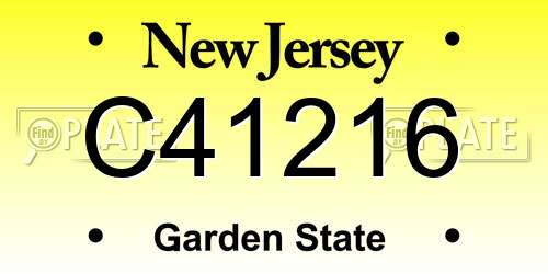 C41216 New Jersey License Plate